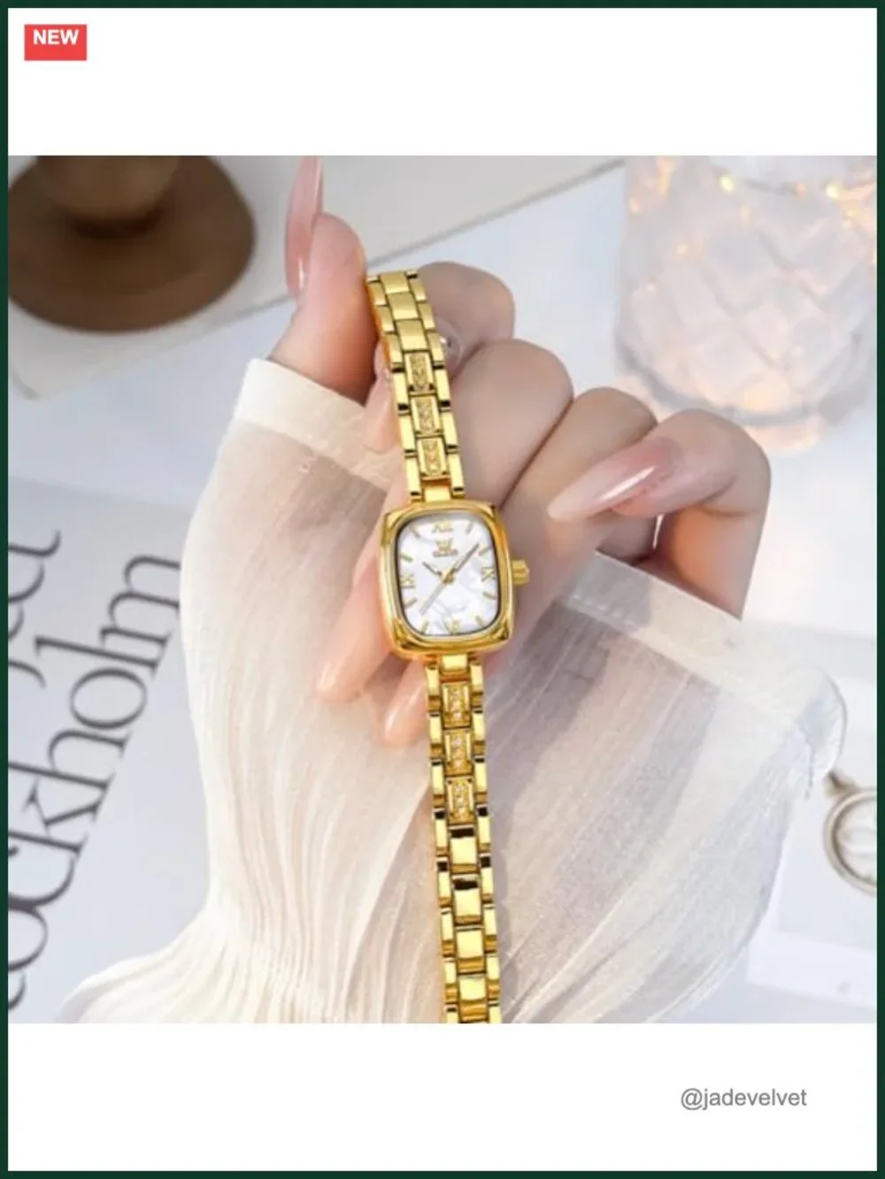 Ladies Diamond Dress Watch with Date, Stainless Steel Bracelet, Easy to Read